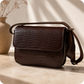 Noir Croc Shoulder Bag
