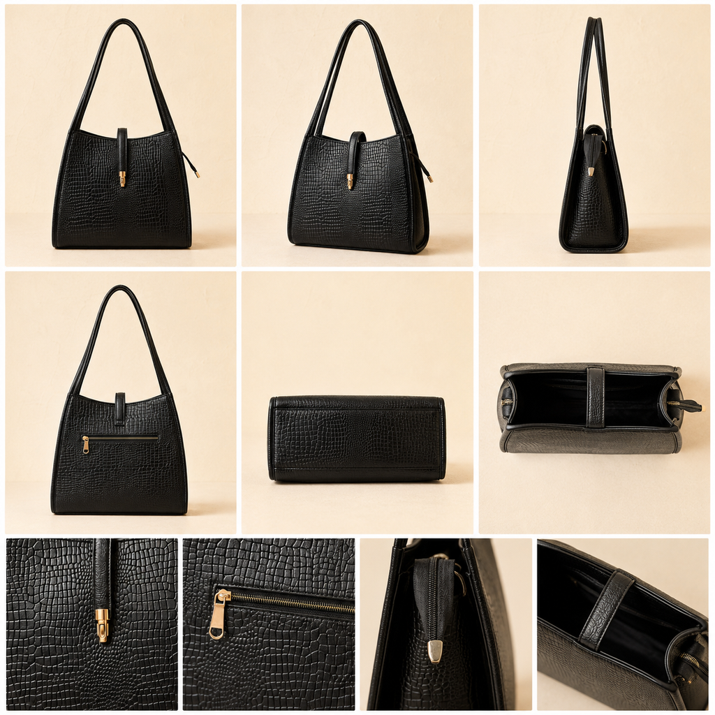 Noiré Croc Shoulder Tote