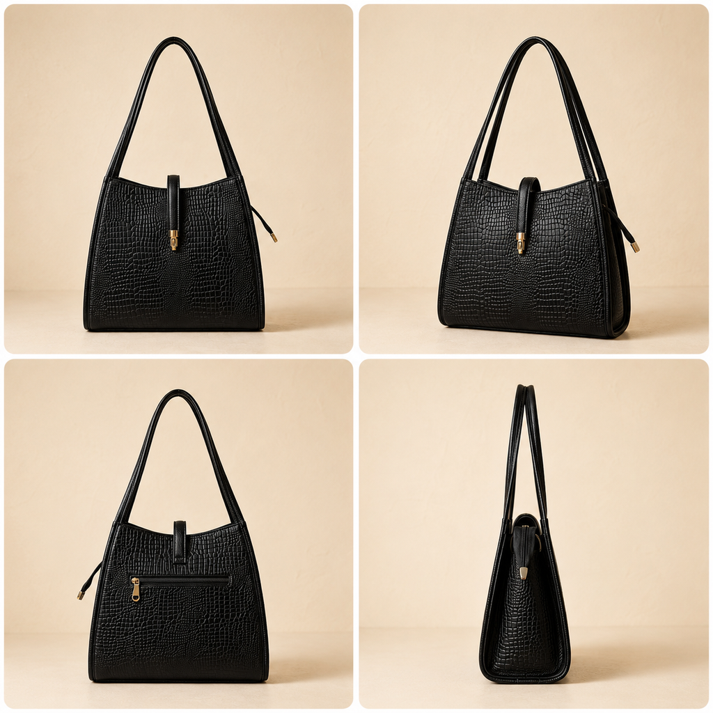 Noiré Croc Shoulder Tote